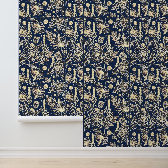 impressionist flowers floral palm tree botanical wallpaper (Application)