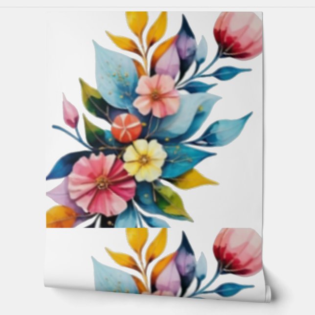 impressionist flowers watercolors wallpaper (Unrolling)