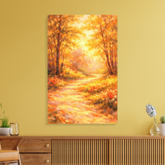 Impressionist Forest Path Canvas Print