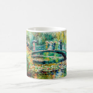 Impressionist Garden Art Mug Bridge Over Pond