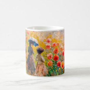 Impressionist Garden Art Mug Dahlia Garden Path