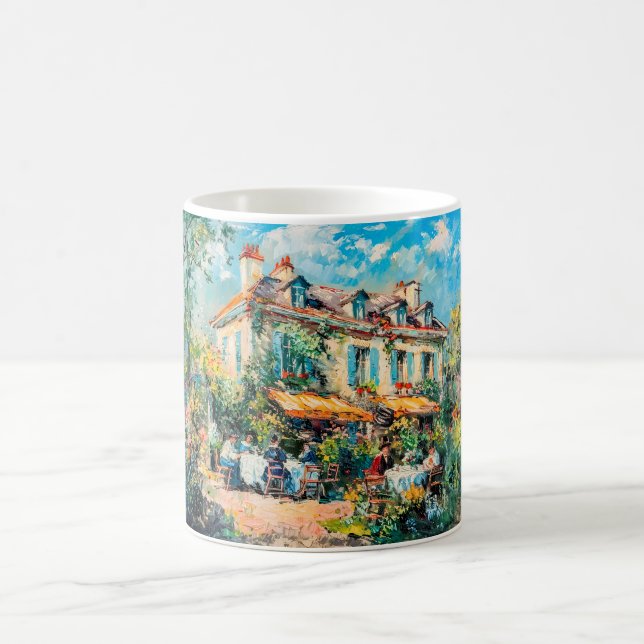 Impressionist Garden Art Mug Summer House Gatherin (Center)