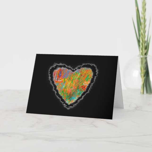 Impressionist Heart Valentine Love Romance Card (Front)