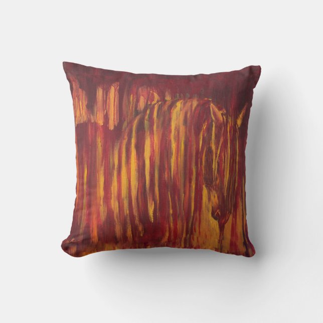 Impressionist Horse Painting Cushion (Front)