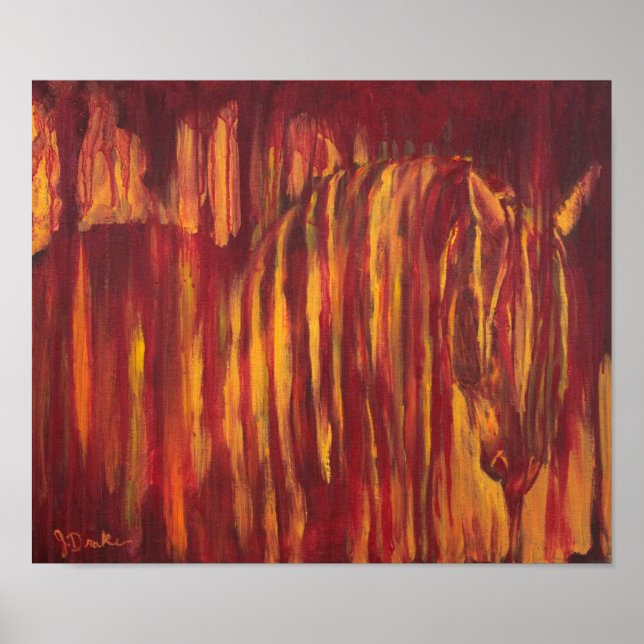 Impressionist Horse Painting Poster (Front)