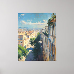 Impressionist image of Mompellier around 1906 Canvas Print