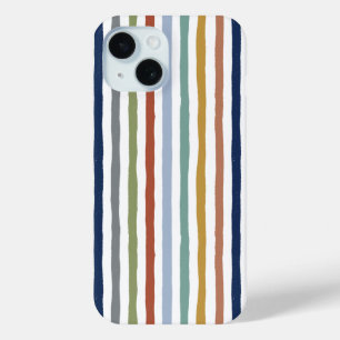 Impressionist-Inspired Colours Hand-Drawn Stripes iPhone 15 Case