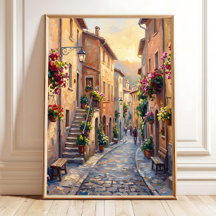 Impressionist Italian Riviera Village Wall Art