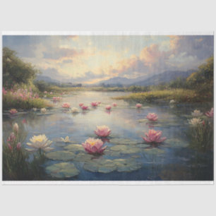 Impressionist Lily Pads on the Pond Decoupage Tissue Paper