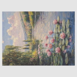 Impressionist Lily Pads Willow Tree Decoupage Tissue Paper