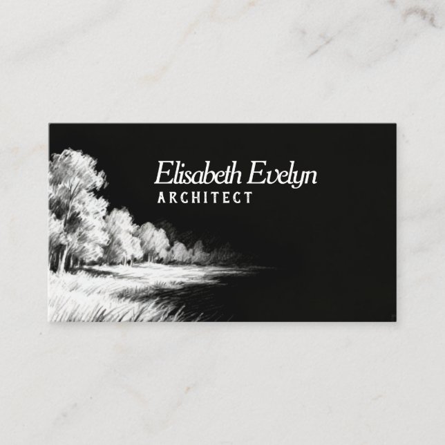 Impressionist Lines - Landscape h21 Business Card (Front)