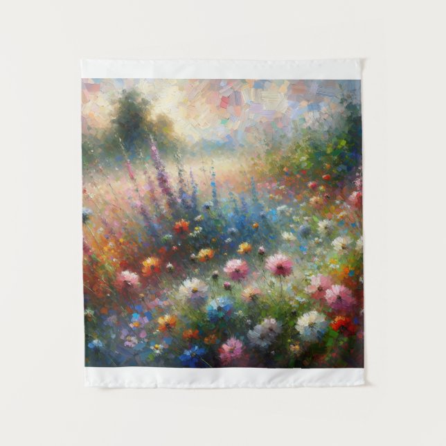 Impressionist Meadow Mosaic Tapestry (Front)