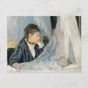 Impressionist Mother Watching Child's Sleep Postcard