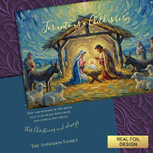 Impressionist Painting Nativity Scene