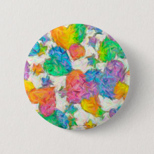 Impressionist Pastel Valentine Hearts 6 Cm Round Badge