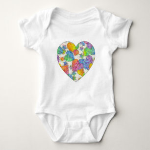 Impressionist Pastel Valentine Hearts Baby Bodysuit