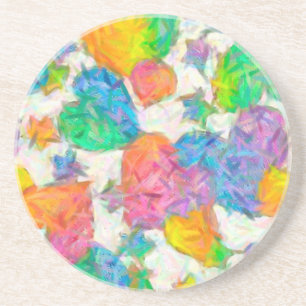 Impressionist Pastel Valentine Hearts Coaster