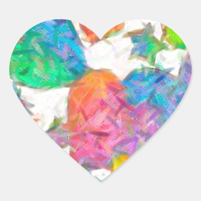 Impressionist Pastel Valentine Hearts Heart Sticker (Front)