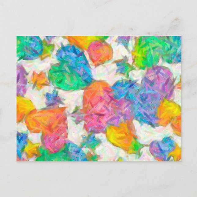 Impressionist Pastel Valentine Hearts Holiday Postcard (Front)