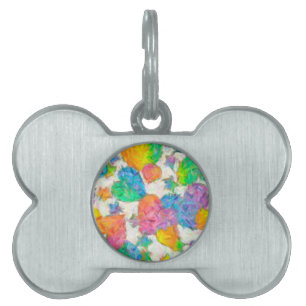Impressionist Pastel Valentine Hearts Pet Name Tag