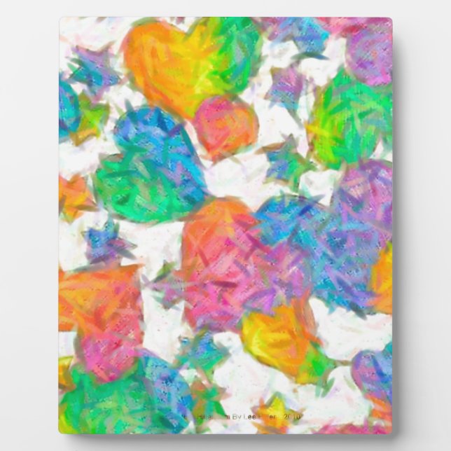 Impressionist Pastel Valentine Hearts Plaque (Front)