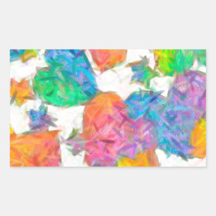 Impressionist Pastel Valentine Hearts Rectangular Sticker
