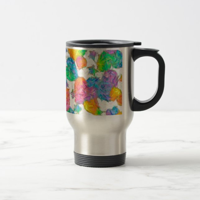 Impressionist Pastel Valentine Hearts Travel Mug (Right)