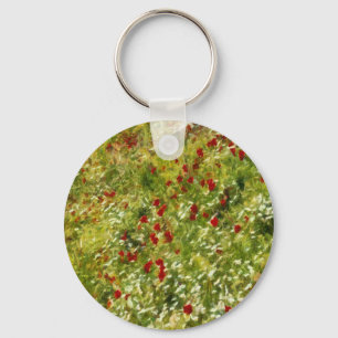 Impressionist Poppies Key Ring