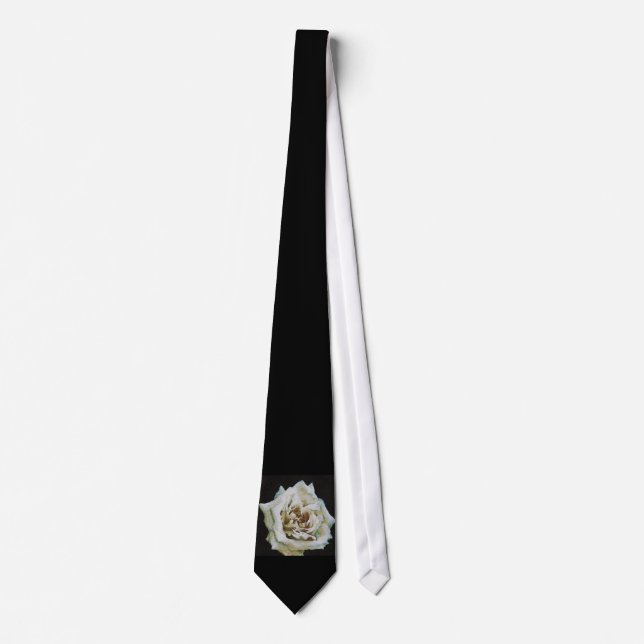 Impressionist Rose Isolated On Black Tie (Front)