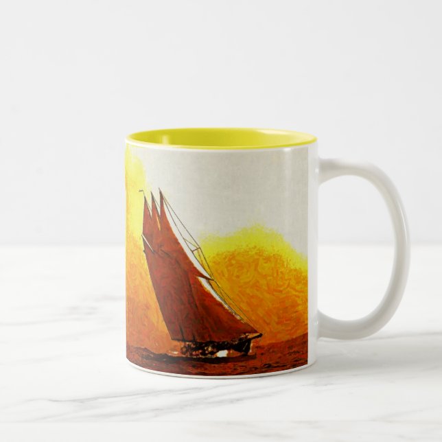 Impressionist Sailing Yacht Atlantic Ceramic Mug (Right)