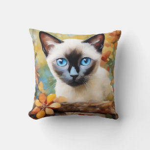 Impressionist Siamese Kitten Cushion