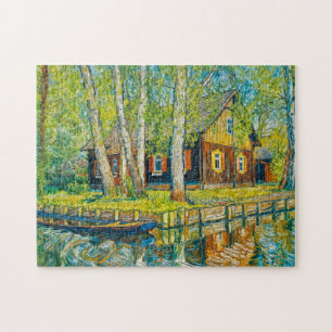 Impressionist Spreewald House by a Quiet Canal wit Jigsaw Puzzle