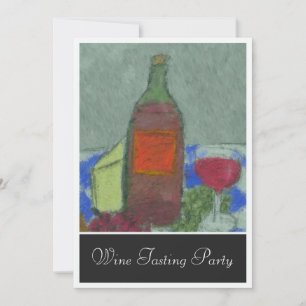 Impressionist Still Life with Wine Invitation