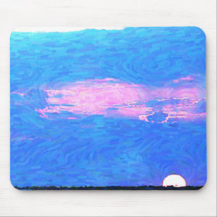 Impressionist Sunset From The Sea Mouse Pad