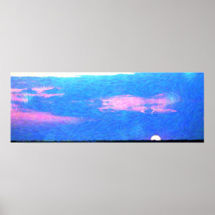 Impressionist Sunset from the Sea Poster
