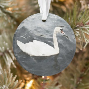 Impressionist Swan Ornament