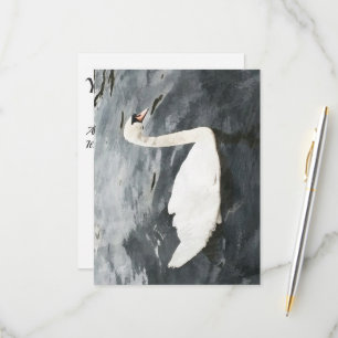 Impressionist Swan RSVP Card