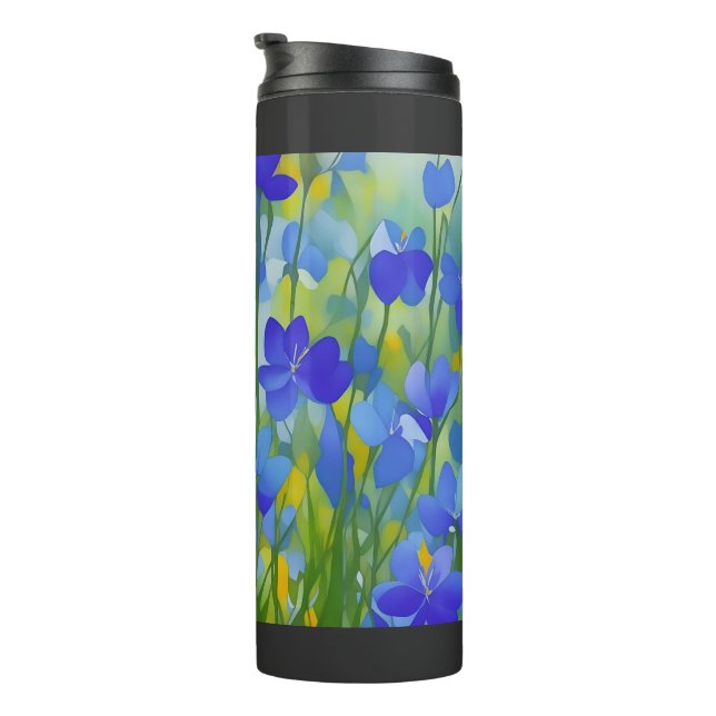 Impressionist Texas Bluebonnets Thermal Tumbler (Rotated Right)