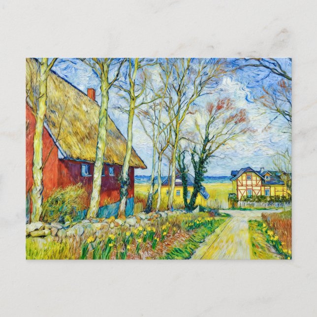 Impressionist Village Scene in Ahrenshoop on the D Postcard (Front)