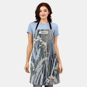 Impressionist Wheat Field Wildflower Personalized Apron