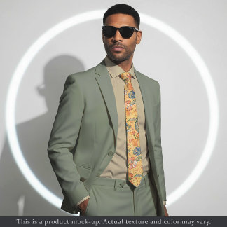 Impressionist Yellow Floral Necktie