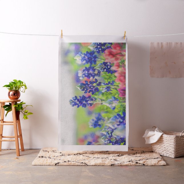 Impressionistic Bluebonnet Design Fabric (In Situ)