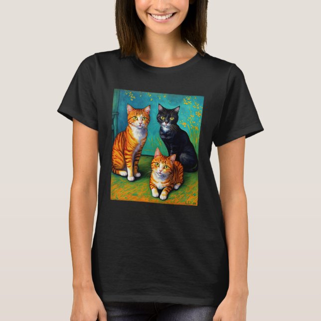 Impressionistic Cat Impressionism Cats Painting Ca T-Shirt (Front)