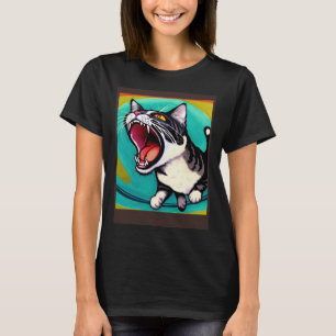 Impressionistic  Cat Screaming Impressionism Cats  T-Shirt