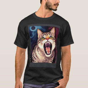 Impressionistic Cat Screaming Impressionism Cats T-Shirt