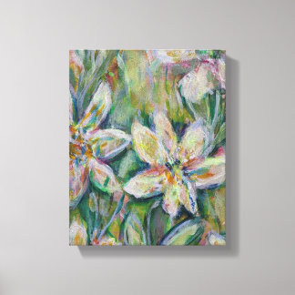 Impressionistic Floral Painting Canvas 8"x10"x2.5" Print