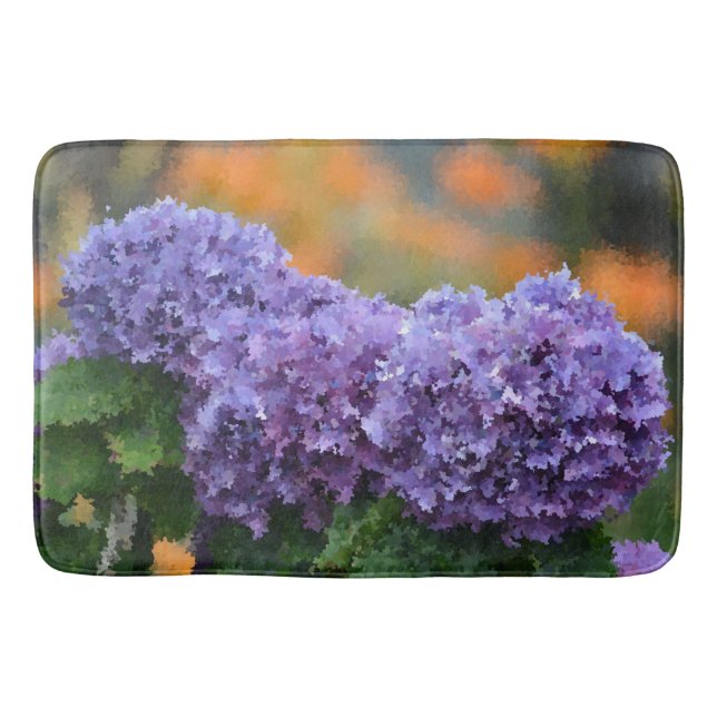 Impressionistic Hydrangea Bath Mat (Front)