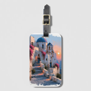 Impressionistic Image of Santorini Architecture Luggage Tag