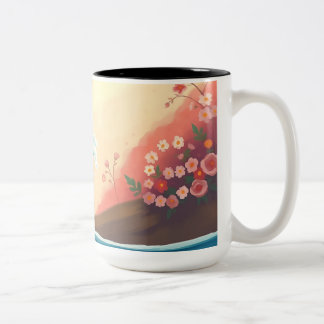 Impressionistic Ocean Wave Two-Tone Coffee Mug