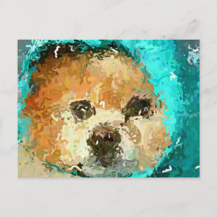 Impressionistic Pom Raincoat Postcard